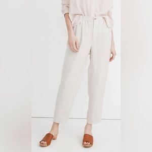 MADEWELL Linen Blend Track Trouser Pant Women’s Large ivory MD210